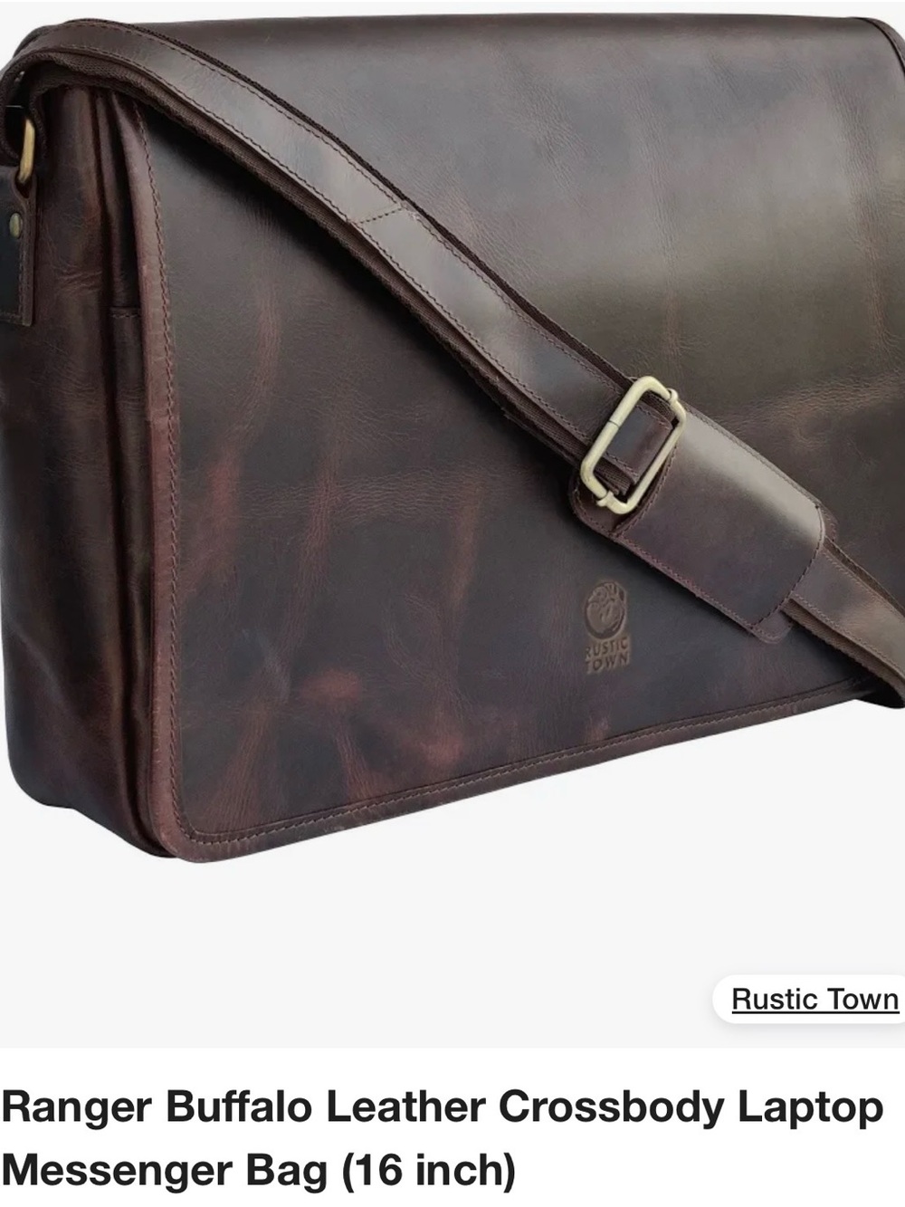 Brown Leather Messenger Bag for Men